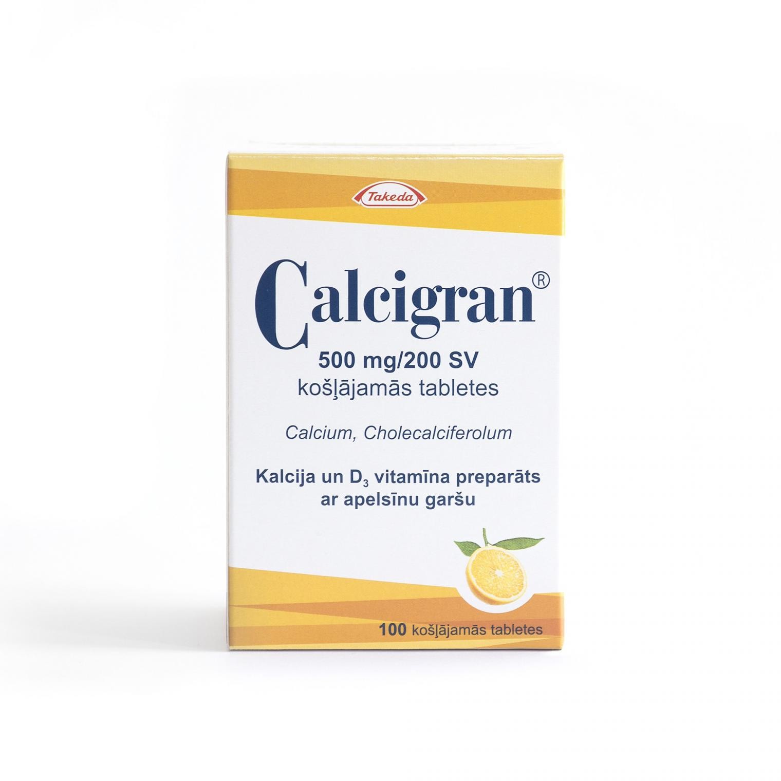 Calcigran 500 mg 200 SV košļājamās tabletes N100 BENU